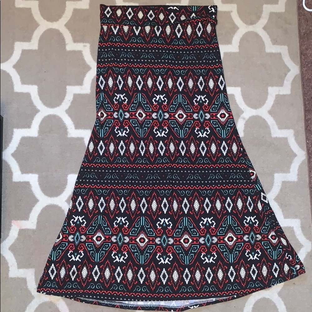 Aztec Print Maxi Skirt